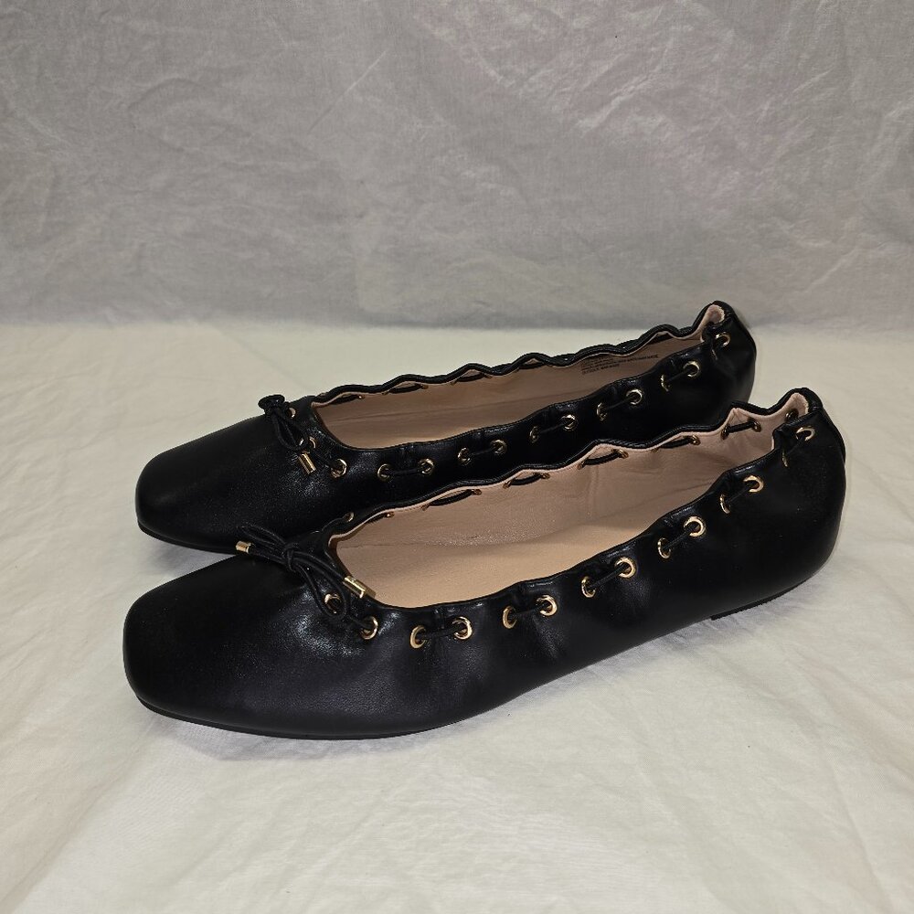 JustFab Amari Ballet Flat in Black, Women's Size 11, New in Box